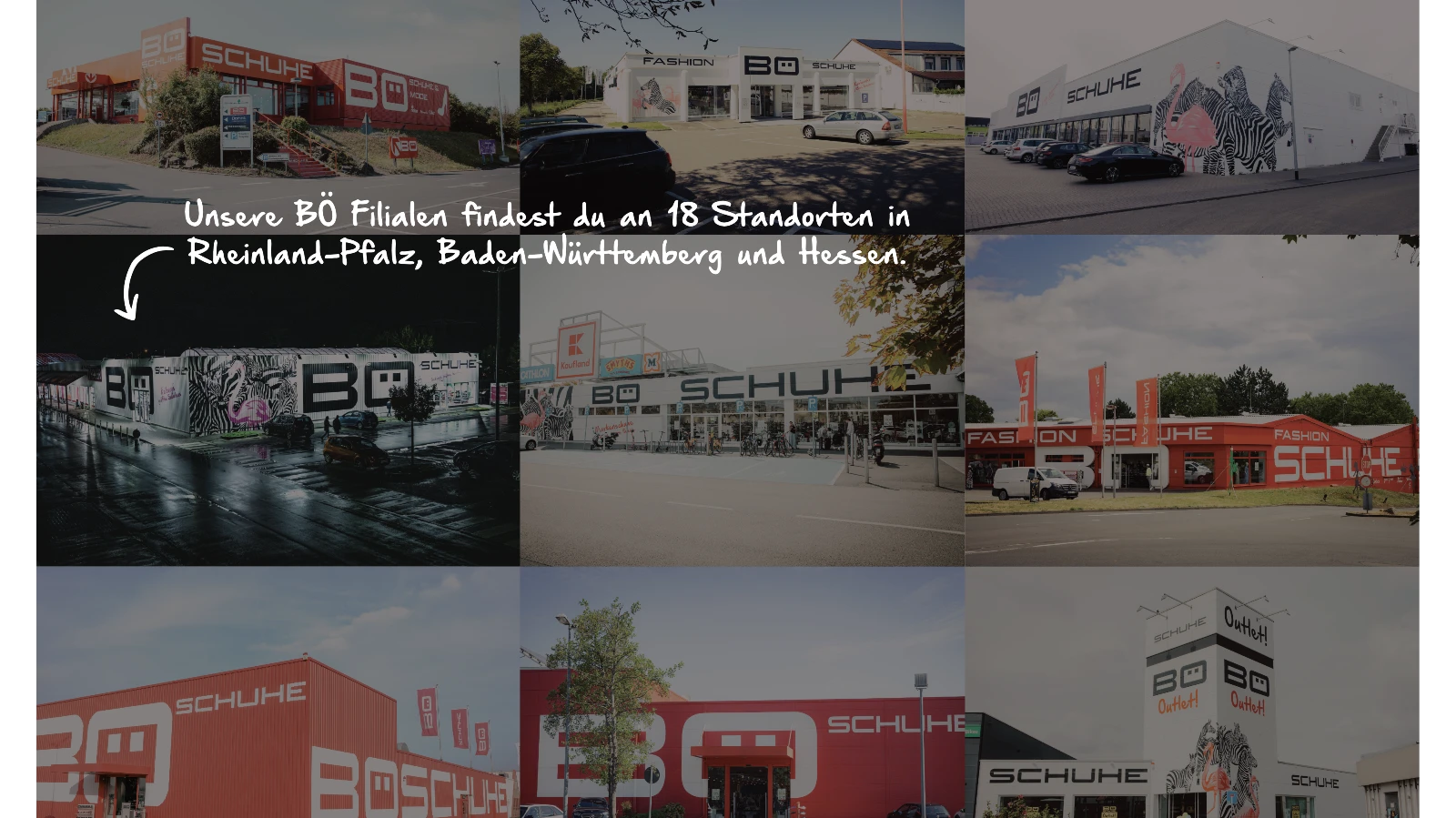 18 Standorte in RLP, Baden-Württemberg und Hessen – von großen Multibrand-Stores bis zu BlackBox Sneakerstores. Als Azubi lernst du überall Verkauf, Mode und die Arbeit in einem modernen Familienunternehmen kennen.
